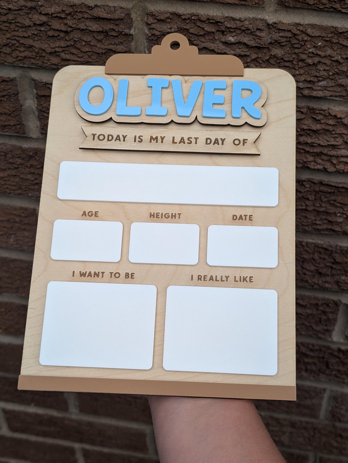 Personalised first day / last day of school board sign
